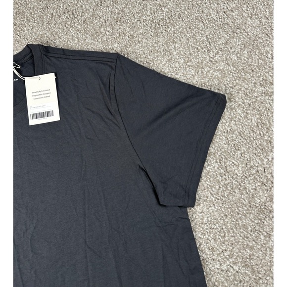 Everlane Uniform Shirt Mens Extra Large Gray Solid Crewneck Cotton Tee Made USA - Picture 3 of 9